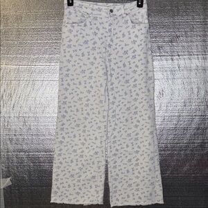 MNG Jeans with Blue Floral Pattern